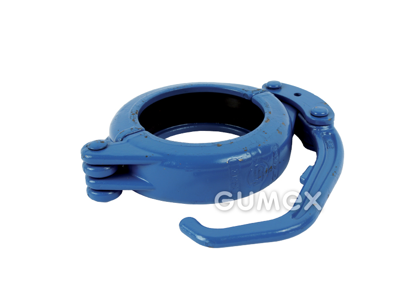 Schelle für Betonschläuche mit Schnellverschluss, Hebel und Dichtung, 4", Stahl, blau, 